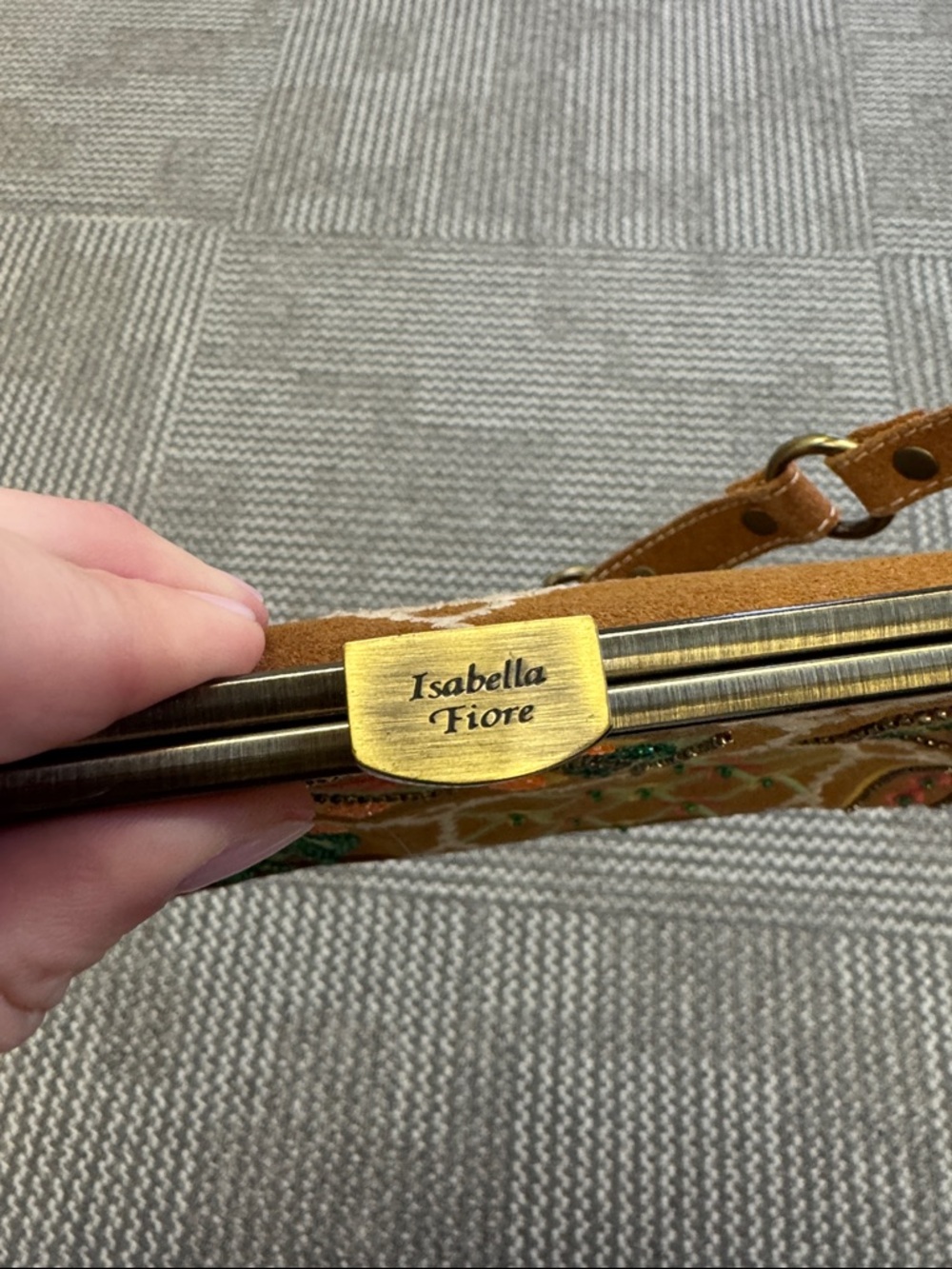 Isabella Fiore Embroidered Suede Handbag - Picture 7 of 7